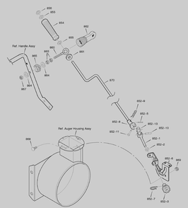 Chute Rod Diagram and Parts List for 629119X31A 2004 Briggs and Stratton Snow Blower